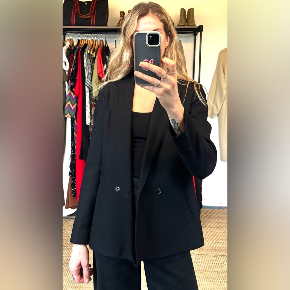 Vintage Classic 100% Wool Black Blazer Jacket - Picture 3 of 13